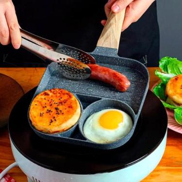 Imagem de Frigideira Antiaderente Não Gruda Chapa para Hamburguer - 3 EM 1