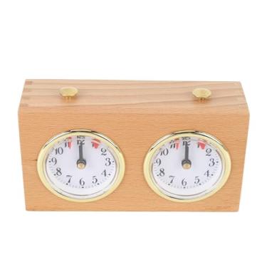 Imagem de Relógio de Xadrez Analógico de Madeira Timer Analógico Retro Competição de Madeira Tempo de Alta Precisão Ferramenta Mecânica