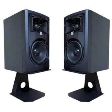 Imagem de 2 Suporte de Monitor Mesa Audio Estudio Edifier Yamaha Rokit Krk Vxt Preto Aço de Caborno - By Sound