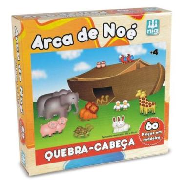Imagem de Quebra-Cabeça feito em Madeira Arca de Noé 60 Peças - NIG