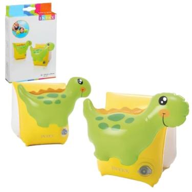 Imagem de Bóia de Braço Dinossauro Inflável, Verde/Amarelo, Intex