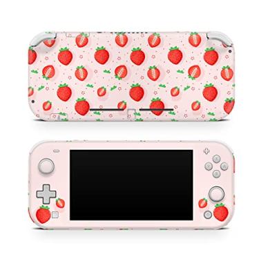 Imagem de Tacky Design Strawberry Decal Skin Compatible with Nintendo Switch Lite Skin Wrap, Kawaii Pastel Pink Color Kawaii Skin for Nintendo Switch Lite Cover, Premium Vinyl 3M Full Wrap Decal.