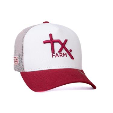 Imagem de BONE TEXAS FARM - TF1016 - OFF WHITE/ V. VINHO Único-Unissex