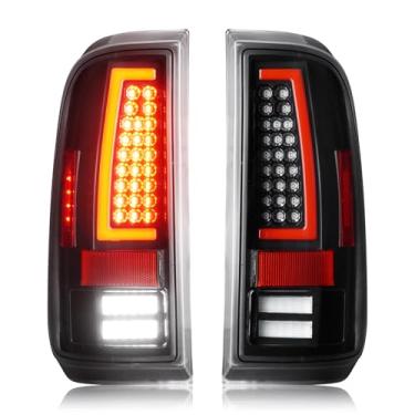 Imagem de Luzes traseiras de LED para Ford F150 2008-2016, serve apenas para o modelo de cama Fleetside, conjunto de lanterna traseira, lente transparente preta