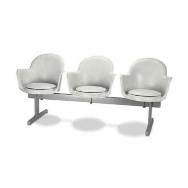 Imagem de Cadeira Em Longarina 3 Lugares Polipropileno Moon Branco