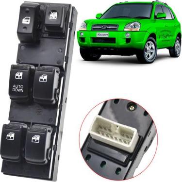 Imagem de comando botão vidro elétrico motorista hyundai tucson 2007 2008 2009 2