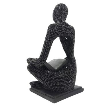 Imagem de Leitor Estatueta Decorativa Leitura Abstrata Homem que Lê Decoração Or