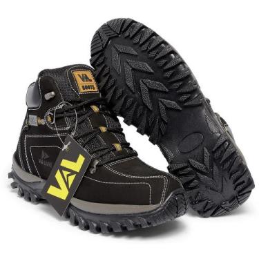 Imagem de Coturno Masculino Adventure de Couro Bota Montana Premium Cor Preto - 