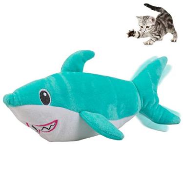Imagem de Pet Craft Supply Wiggle Pickle and Shimmy Shark Flipper Flopper Interativo Elétrico Realista Flopping Peixe em Movimento Potente Catnip e Silvervine Cat Toy, Multi (8726), todos os tamanhos de raças