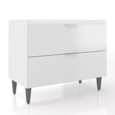 Imagem de Balcão Para Pia 100cm Sem Tampo Pérola Z34 Branco - Mpozenato, Branco,