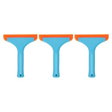 Imagem de HARFINGTON 3 rodos de rodo de chuveiro com lâmina de água automática de 15 cm de comprimento com alça antiderrapante para limpador de janela de para-brisa, porta de vidro, azul