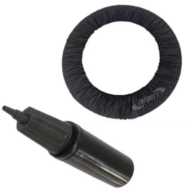 Imagem de Bomba De Ar Dupla Ação De Mão P Bolas Pilates + Capa De Jump