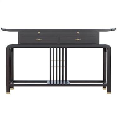 Imagem de Mesa de tributo, nicho de Buda, plataforma divina, nova mesa de incenso de estilo chinês, sala de estar, deus da riqueza, mesa de ofertas, corredor intermediário, Xuan Guan, plataforma de vista de