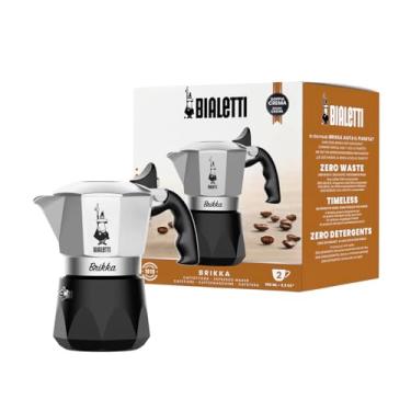 Imagem de Bialetti Brikka Moka Pot - Cafeteira de café expresso rica em creme, cafeteira italiana, 2 doses de café expresso (100 ml), preta