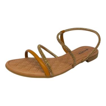 Imagem de Sandália Rasteirinha Feminina Strass Delicada Mississipi