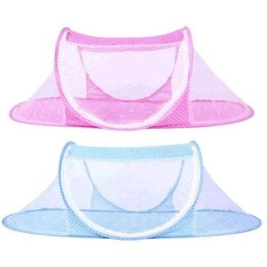 Imagem de Berço Bebê Mini Portátil Com Mosquiteiro Tule Azul Rosa - AMG, Rosa Ur