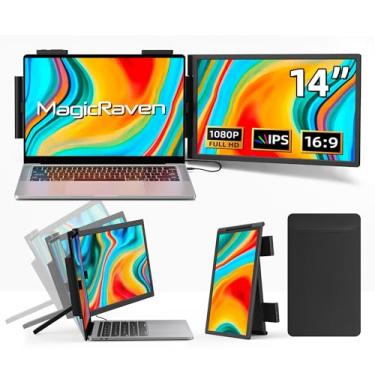 Imagem de MAGICRAVEN Extensor De Tela Para Laptop, Monitor Portátil Ips De 14" 1080P, Monitor De Viagem Para Laptops De 14 A 16,5" Com Porta Usb-C/Hdmi, Tela De Conexão Plug And Play Para Windows/Mac/Android