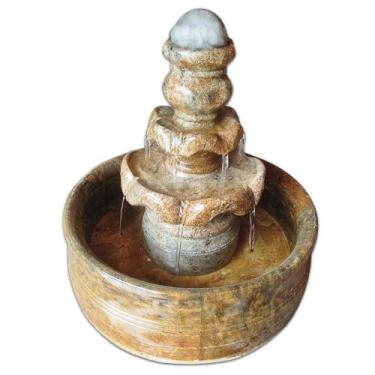 Imagem de Fonte Cascata Bolinha em Pedra Sabão (Acompanha Bomba Bivolt) - Arte N