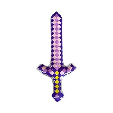 Imagem de Espada de Pedra Preciosa Dourada Inflável - Brinquedo Pixel para Crian