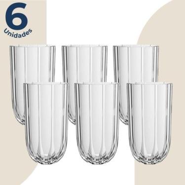 Imagem de Jogo de 6 Copos Alto em Vidro Canelado Refinatto 400ml - Lhermitage
