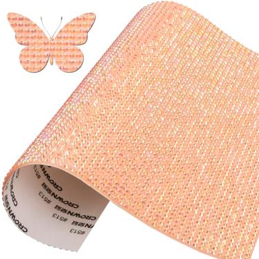 Imagem de Fita de strass autoadesiva, 24 x 19 cm champanhe AB cristal brilhante fita adesiva com strass de geleia brilhante de 4 mm, para artesanato, roupas, joias DIY, decoração de festa de casamento