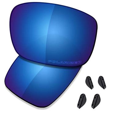Imagem de SAUCER Lentes de reposição premium e kits de borracha para óculos de sol Oakley Drop Point OO9367 60 mm de alta defesa - Azul meia-noite polarizado
