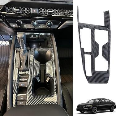 Imagem de APEXRA Painel de botão de câmbio de marchas de carro para acessórios Honda Accord 2023 2024, acabamento interno consoles centrais botões capa moldura (carbono)