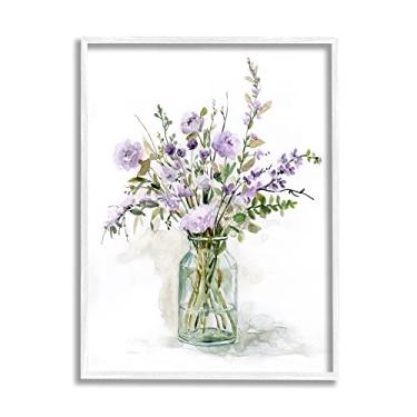 Imagem de Stupell Industries Vaso de vidro clássico arranjo de flores de lavanda delicado, design de Carol Robinson