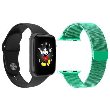 Imagem de Kit 1 Relógio Smartwatch Ld5 Preto + 1 Pulseira Verde