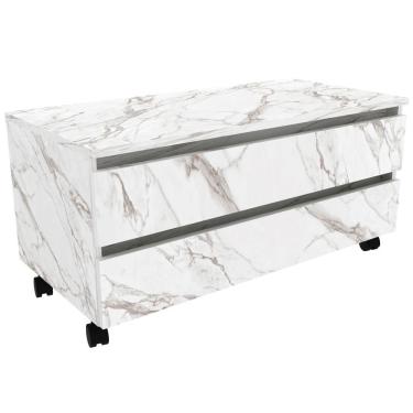 Imagem de Gabinete Para Banheiro 2 Gavetas Bn3603 Marmore Branco