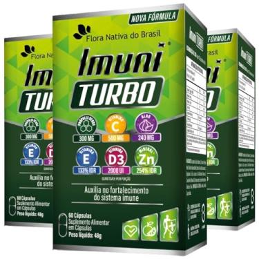Imagem de KIT 3X Imuni Turbo (Própolis Verde com Vitaminas) 60 cápsulas - Flora Nativa