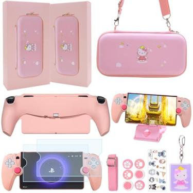 Imagem de GUTIAL Kit De Acessórios Para Ps Portal - Pacote Fofo E Kawaii Ps5 Meninas Com Capa Protetora Tela Controle Remoto Rosa