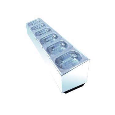 Imagem de Condimentadora Lateral Refrigerada 6 cubas ZPCNLR06 Branca - Zepper