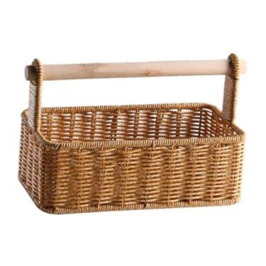 Imagem de Bothyi Cesta de armazenamento portátil, organizador de utensílios de mesa para cozinha, cesta de frutas retangular, organizador de pão, mesa de escritório, 26.5 Cm X 14 Cm X 17