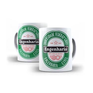 Imagem de Caneca de Porcelana Branca logo turma Engenharia Civil UFG 1994 - K++
