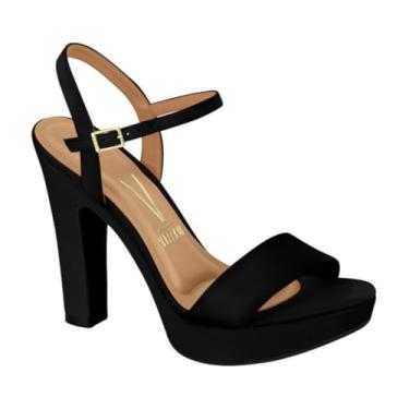 Imagem de Sandalia Vizzano Feminina Camurça Preto Salto Alto Meia Pata 6292.200 (39, Preto)