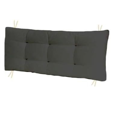 Imagem de Almofada Futon 110 cm x 35 cm para cadeira e banco estampada - Futon grande Moderna Apenas capa, sem enchimento(Liso cinza,45cmx45cm)