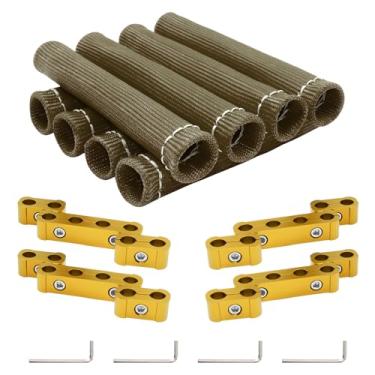 Imagem de ZOSANY Separador De Fios Vela Ignição Titânio Com 12 Peças E Protetor Botas 8 Peças, Manga Proteção Térmica, Kit Motor Liga Alumínio