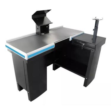 Imagem de Checkout Caixa De Supermercado 1,30 Kit Para Automação Amapá Cor Preto Perfil Azul