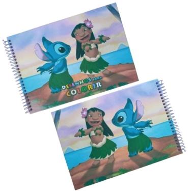Imagem de Livro de Colorir STITCH Capa Dura 40 Desenhos Frente e Verso