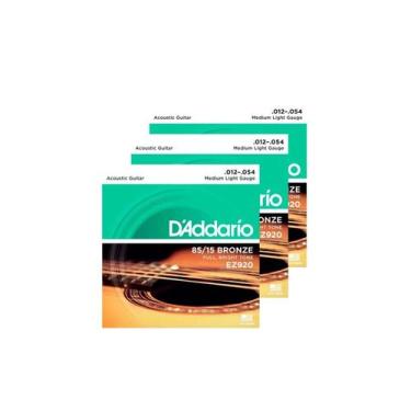 Imagem de Kit 3 UND. Encordoamento P/ Violão D'Addario EZ920 012