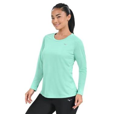 Imagem de Camiseta Manga Longa de Treino Feminina Mizuno Energy, Verde, G