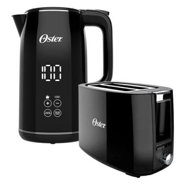 Imagem de Kit Chaleira Digital 1,7L e Torradeira Black Oster, 110V