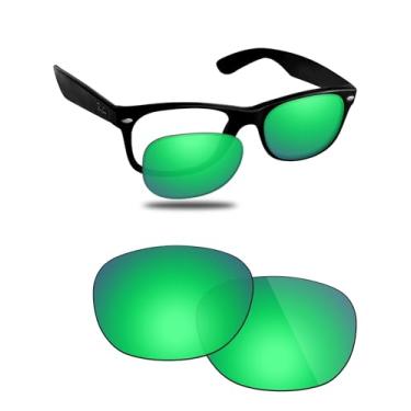 Imagem de Fiskr Lentes polarizadas de substituição compatíveis com óculos de sol RayBan Wayfarer RB2132 55 mm, resistente a impactos e ajuste perfeito - verde esmeralda