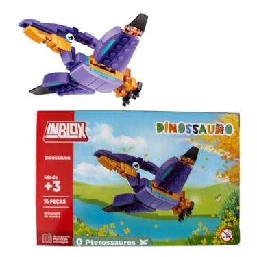 Imagem de Bloco De Montar Dinossauro Brinquedo Modelo Pterossauro 76 Peças Item Colecionável 5 De 6 Disponíveis +3 Anos