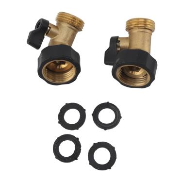 Imagem de Mangueira de jardim Válvula desligada Válvula Brass 45 ° Fenda Controle flexível Conector de mangueira de água de ganho de ganho para lavagem de carro de irrigação 3/4 polegadas