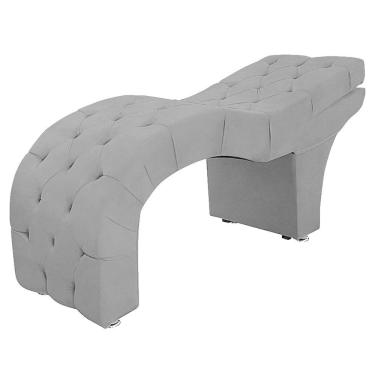 Imagem de Maca Capitone Reclinável Estofada Para Estetica Facial Sombrancelha E Cílios Suede Yasmim Cor Cinza Chumbo