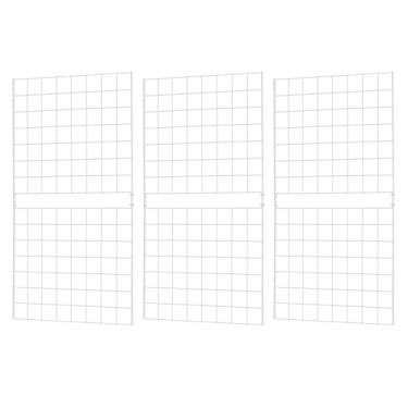 Imagem de 7RiversART Painéis de grade de parede de grau comercial – Painel de grade resistente para qualquer exibição de varejo, grade de parede de 5 cm de largura x 10 cm de altura, branco (pacote com 3