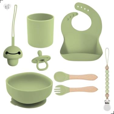 Imagem de Kit Completo Alimentação Bebê - Silicone Verde E Atóxico