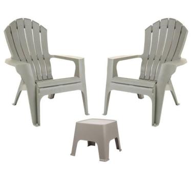 Imagem de Kit 2 Poltronas Miami Mesa Sunset Cor Cinza Garden Life